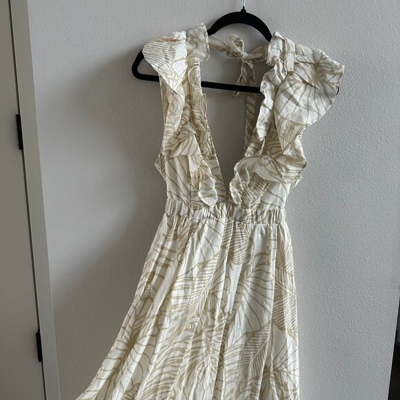 Dissh Malta Palm Frill Linen Dress US size 6 - Picture 5 of 6